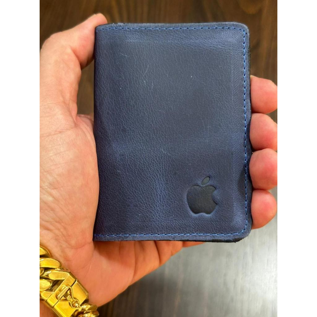 Carteira Porta Cartão RG Personalizado Apple de Couro Legitimo Compacta Envio Imediato