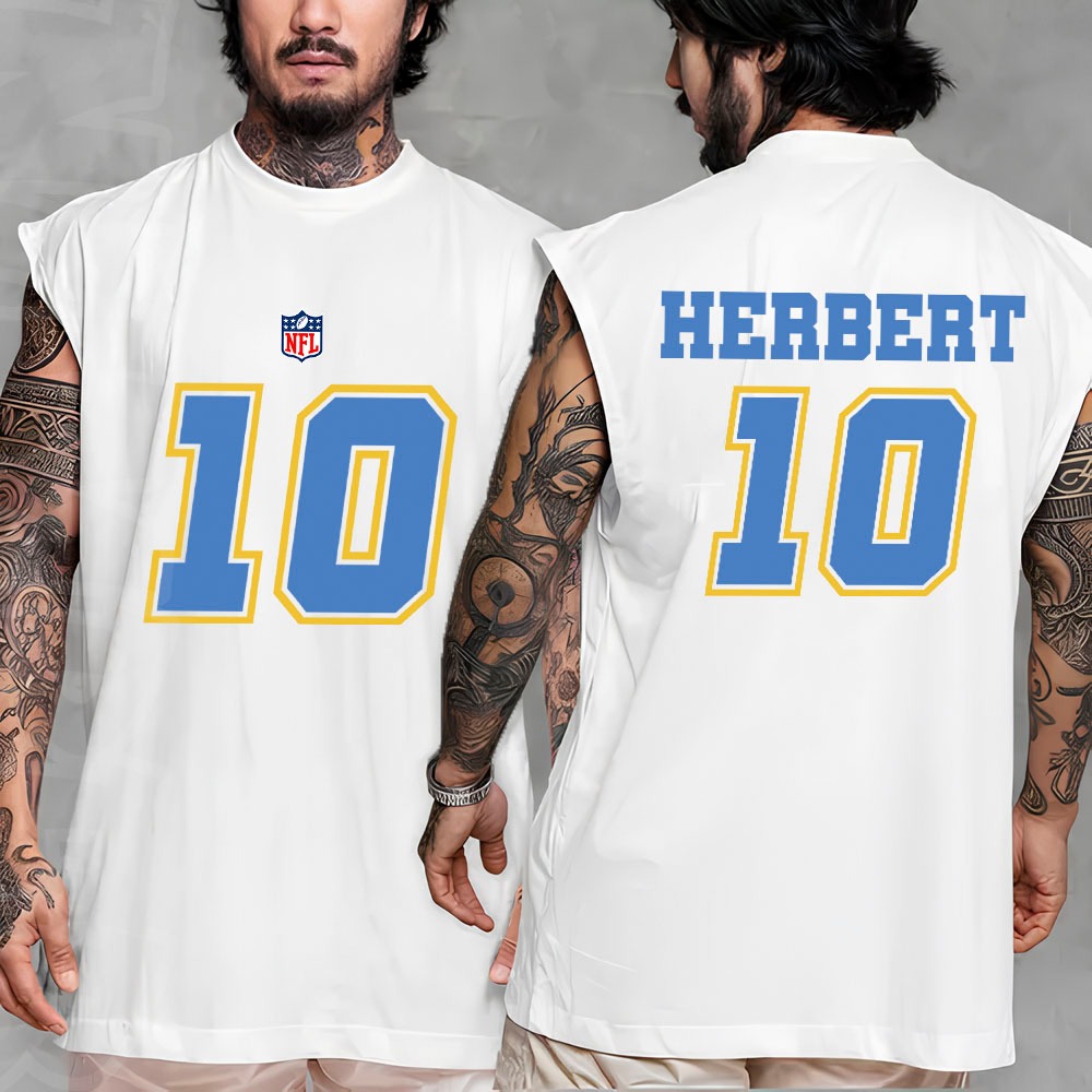 Camiseta regata machao oversized masculino Jogador herbert nfl vintage treino Los Angeles Chargers Longline