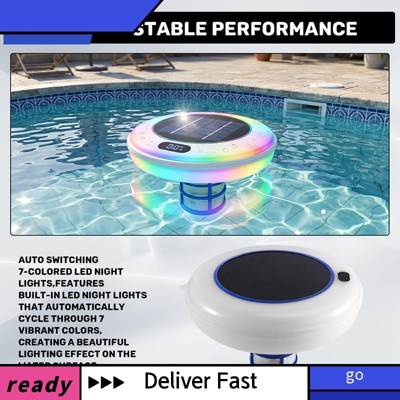 RGB Mudança De Cor Luz Solar Piscina Ionizador Luzes Flutuantes Cobre Prata Íon Purificador/Filtro-Entrega Rápida