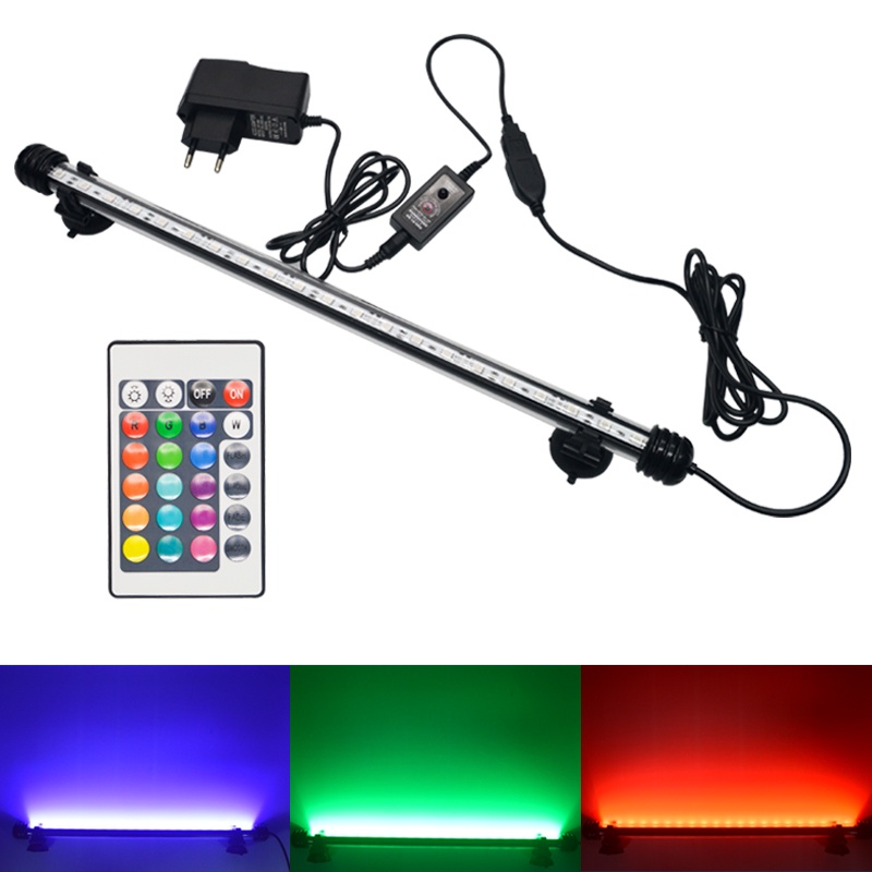 Lâmpada Submersível De LED RGB 19-49CM Para Decoração De Aquário À Prova D'água/Claro 110v-220V