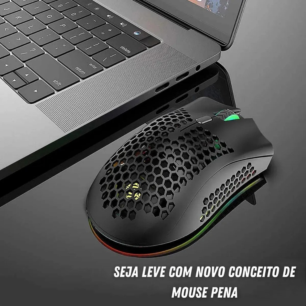 Mouse Gamer Knup RGB 7200 DPI com Fio | 7 Botões | Sensor Óptico
