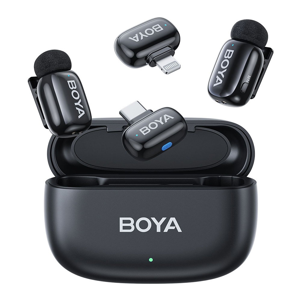 Boya Microfone Sem Fio Mini-12 Lapela Android/Ios Preto