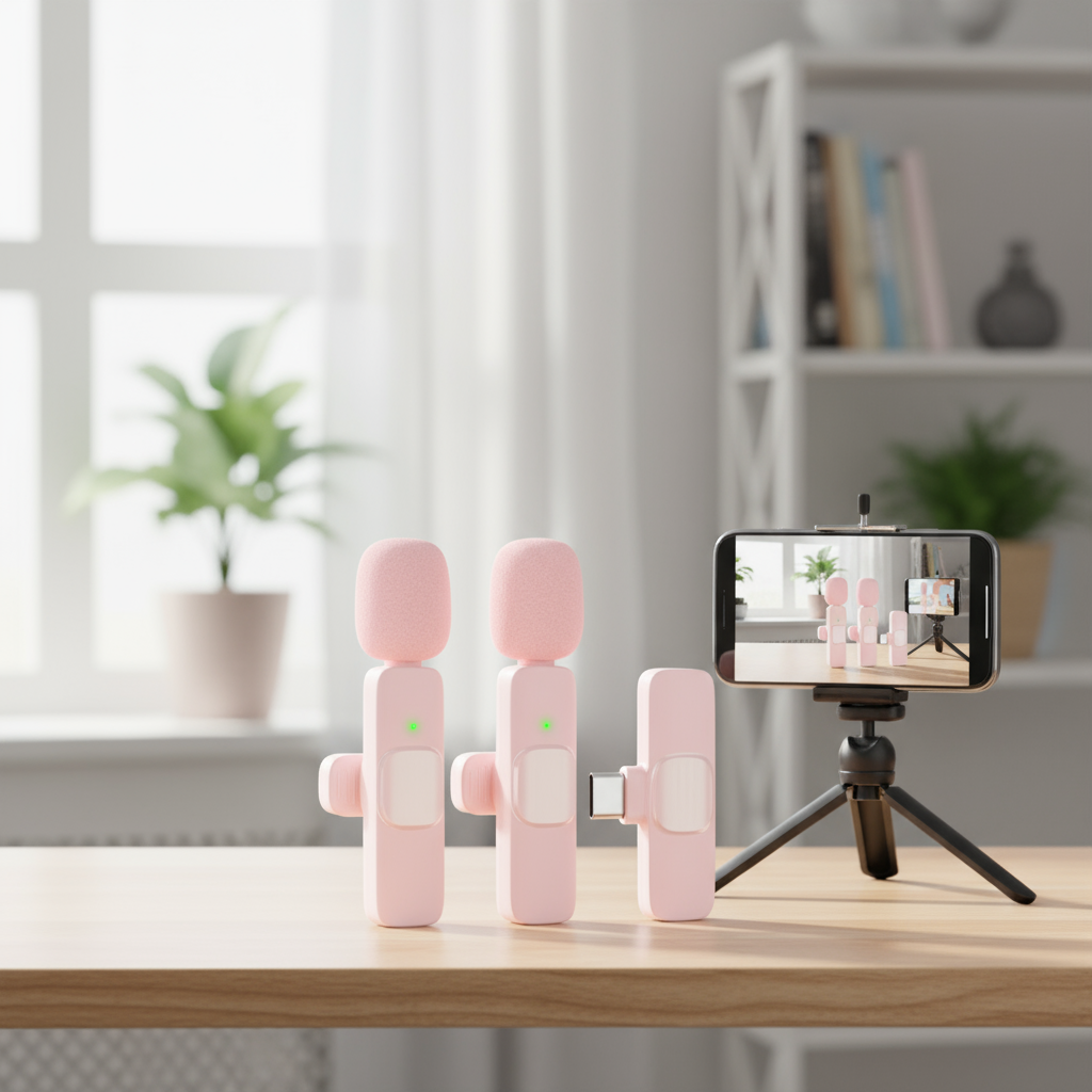 K9 Microfone de Lapela Sem Fio para Ensino, Mini Microfone para Vlog, Videoke, Streaming ao Vivo