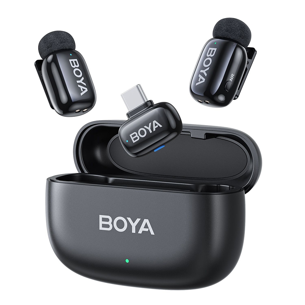 Microfone Lapela Boya Mini-14 USB-C Sem Fio Preto