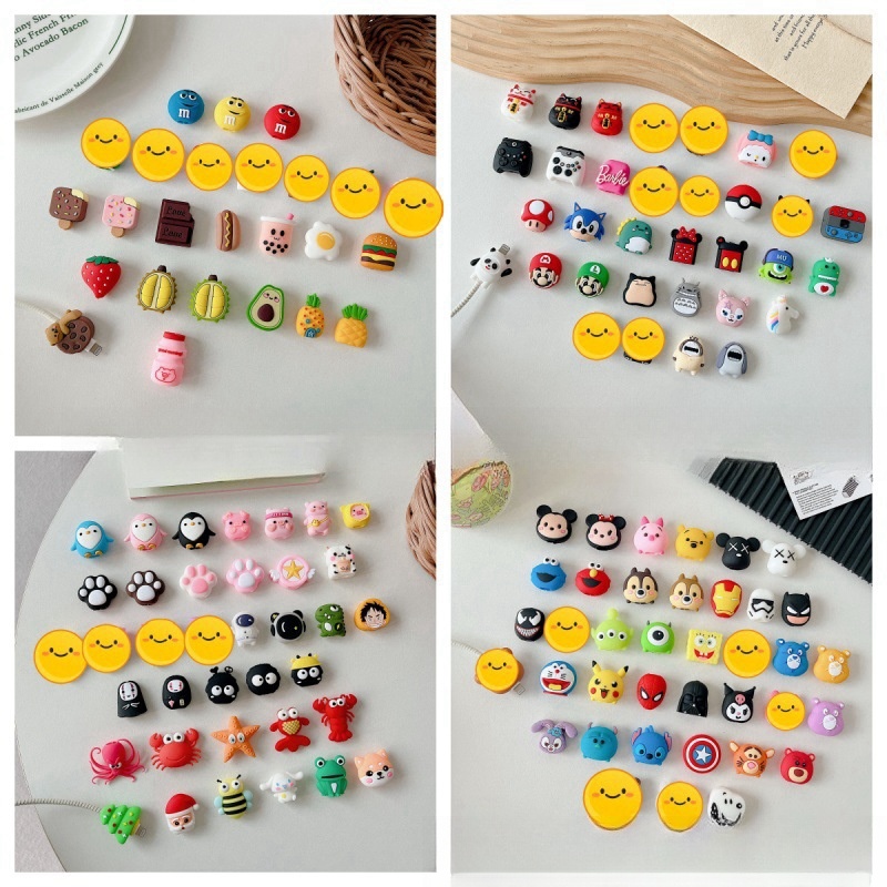 5Unis Protetor De Cabo Do Carregador Colorido Variados Desenhos Premium