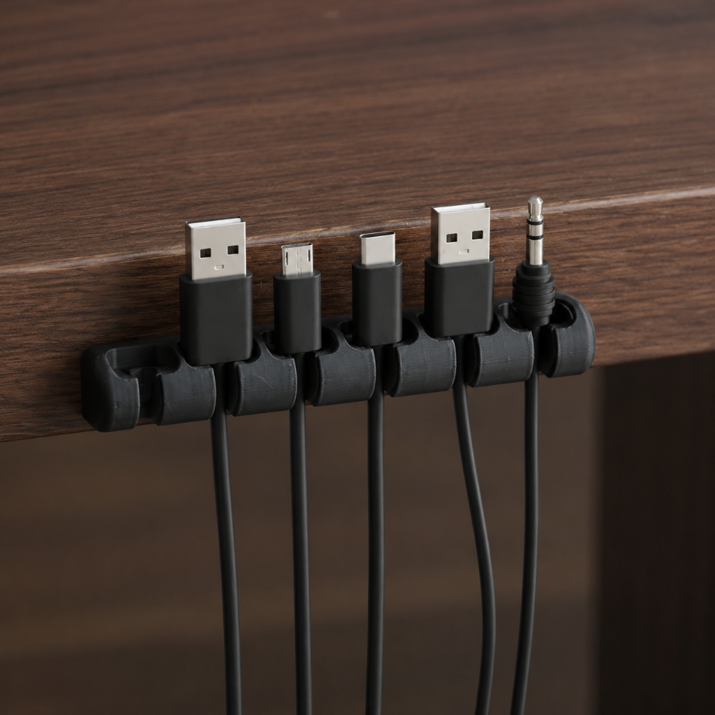 Clipe Mesa Organizador Cabos E Fios Carregador Entradas USB Gerenciador De Espaço Qualidade Premium