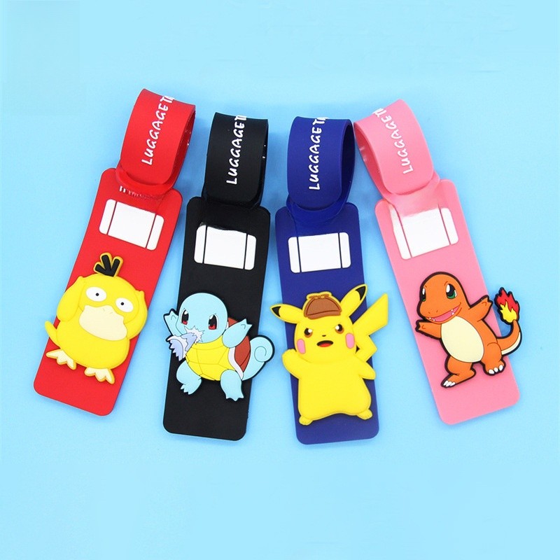 Etiqueta de bagagem indispensável para viagem Pokémon Fast Dragon Fat Ding através do Mouse Poké Ball Jenny Turtle Etiqu