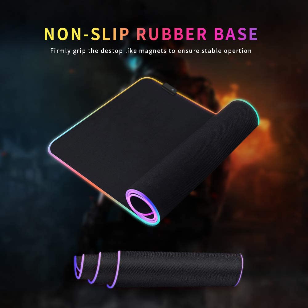 Mouse Pad Gamer Grande Speed Borda Led 7 Cores Rgb Impermeável 300mm X 800mm SBD-H FAST