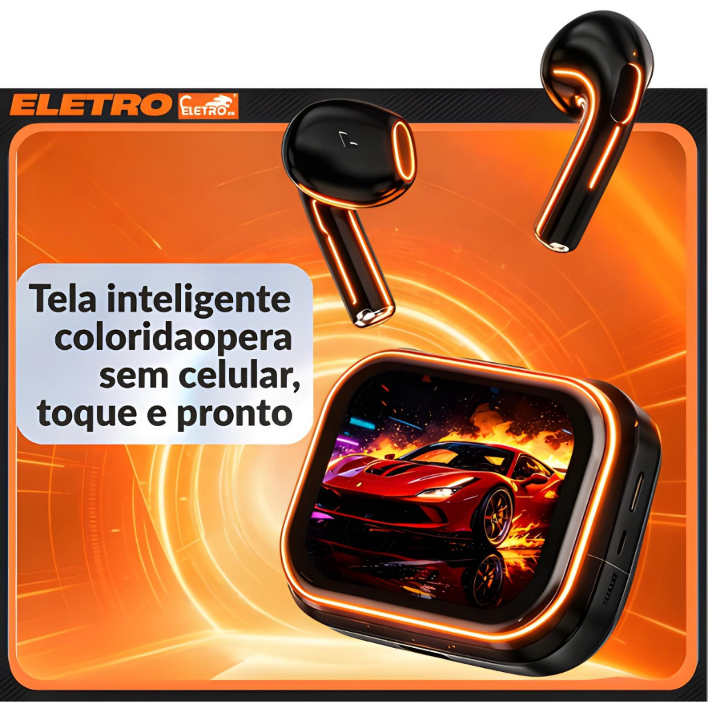 Eletromex Bluetooth Headphones 6.0 AI Live Translation Smart LED Screen HiFi Sound Quality Charging Technology
