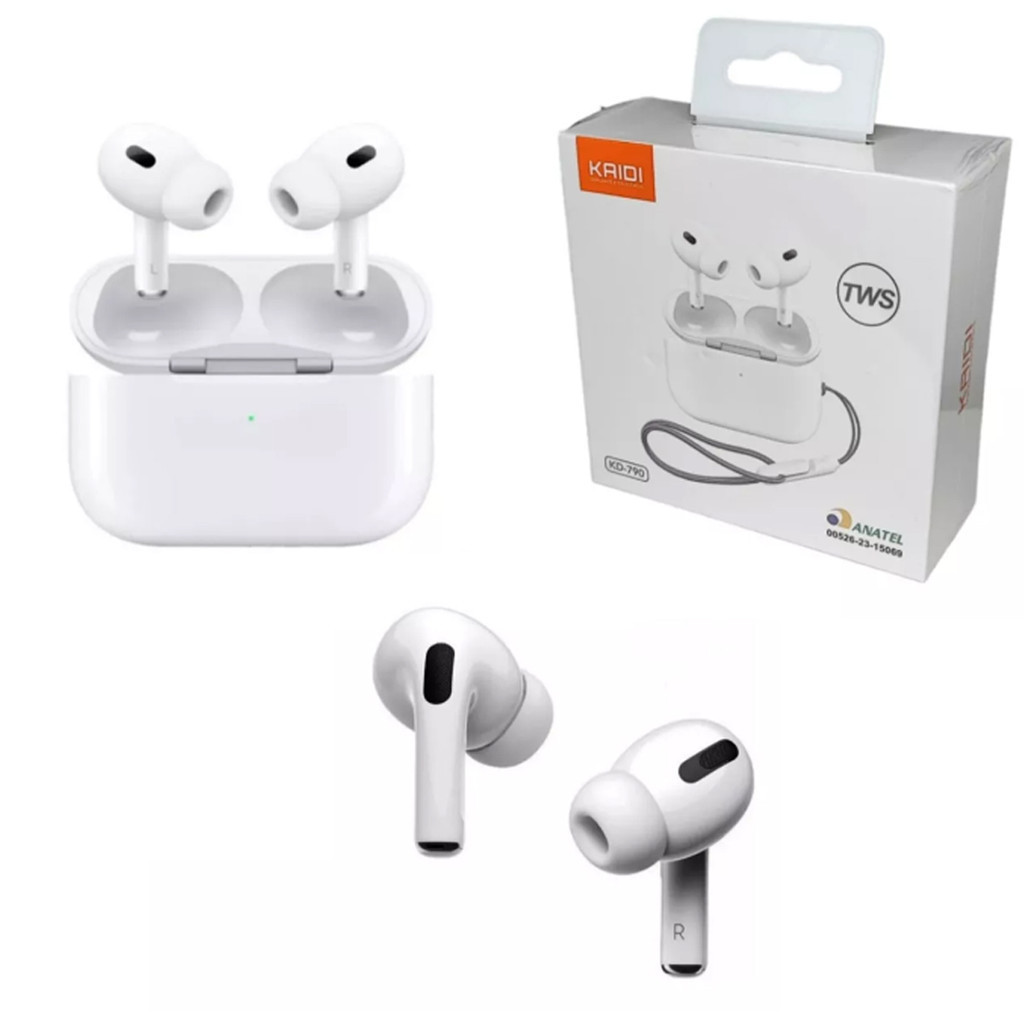 Fone De Ouvido Bluetooth Sem Fio Smart Touch com Case Recarregável V5.3 Kaidi Kd-790