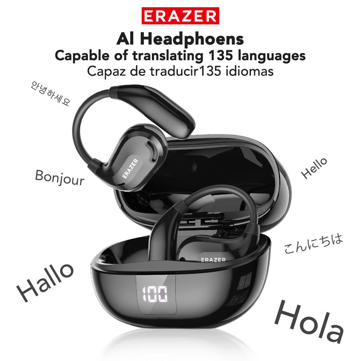 XT66 PRO Fones De Ouvido AI Smart Earbuds Tradução Em Tempo Real HiFi Music Sem Fio Bluetooth Graves Profundos Long Stan