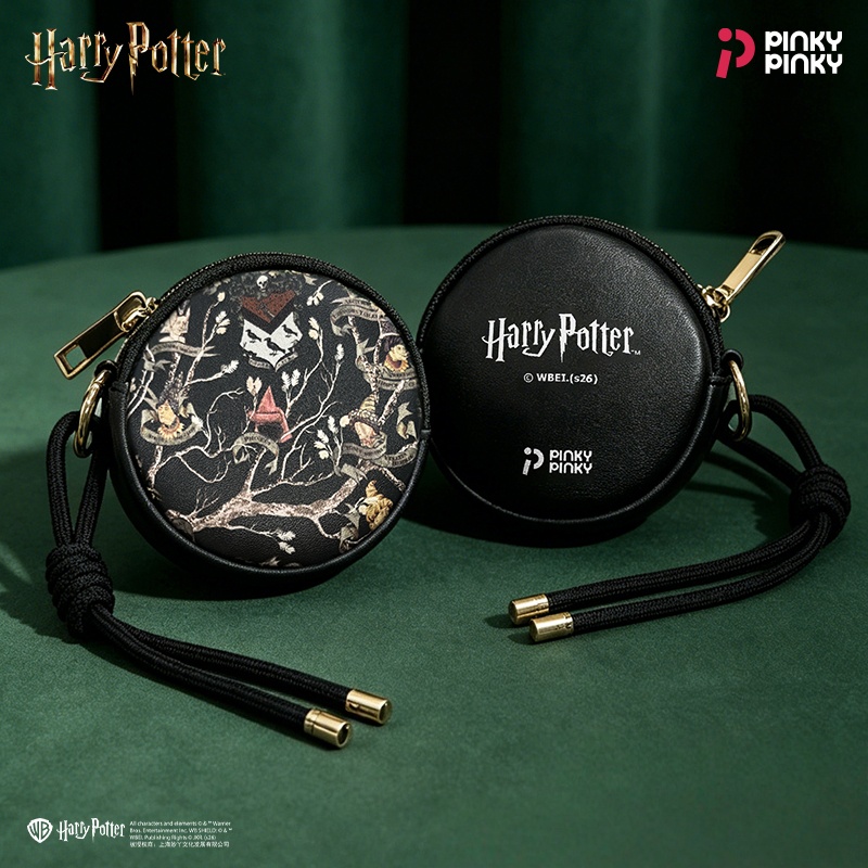 Estojo de fone de ouvido do Harry Potter, porta-moedas preto da família, mini bolsa de chaves portátil para o dia a dia,