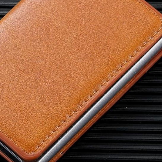 Rfid Mini Slim AlumíNio Auto POP Up Presente De AniversáRio Carteira Para Homens Porta CartãO De Couro PU