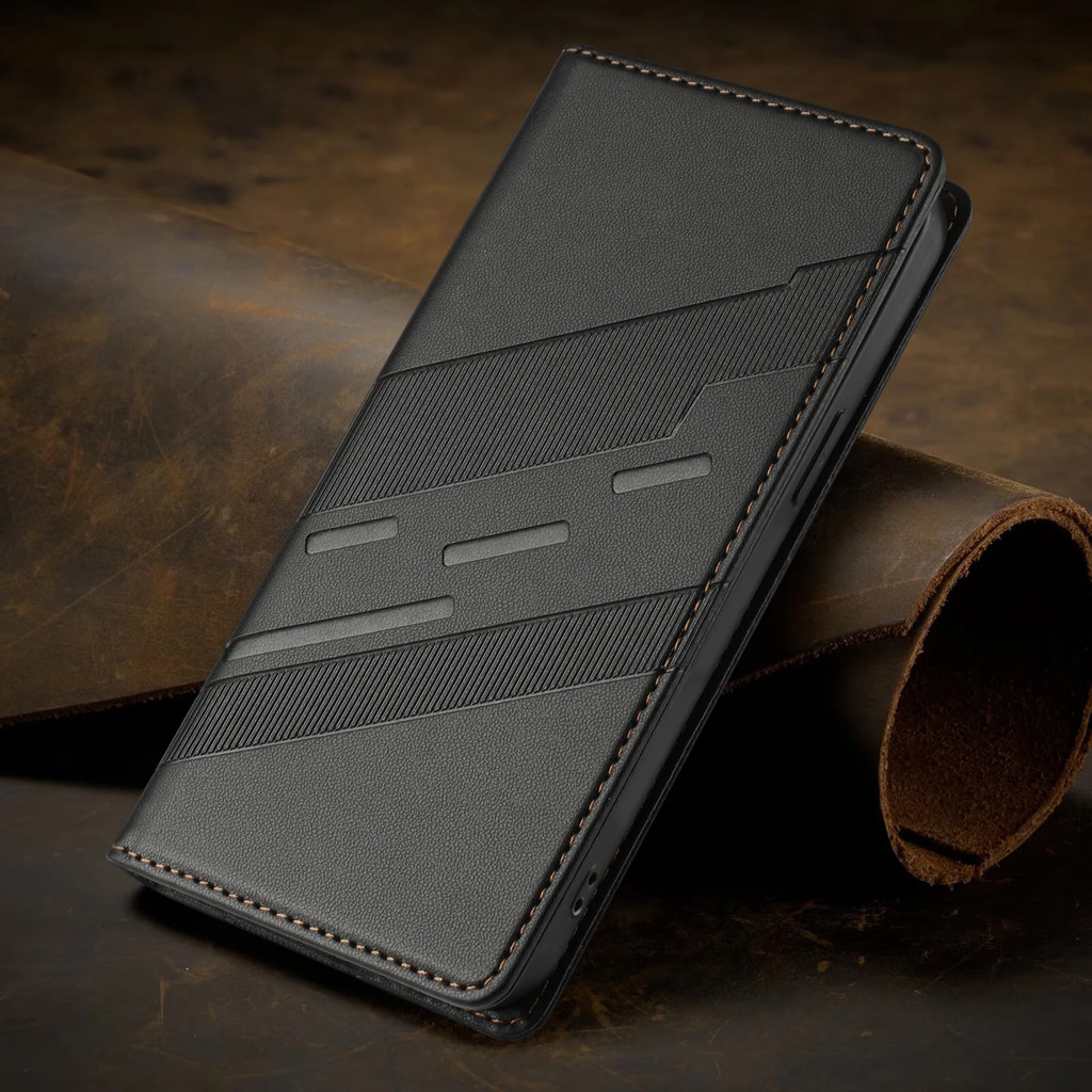 For Samsung Galaxy S26 FE S25 Edge S24 S23 S22 Ultra Plus FE Magnetic Leather Wallet Flip Cover Classic Design