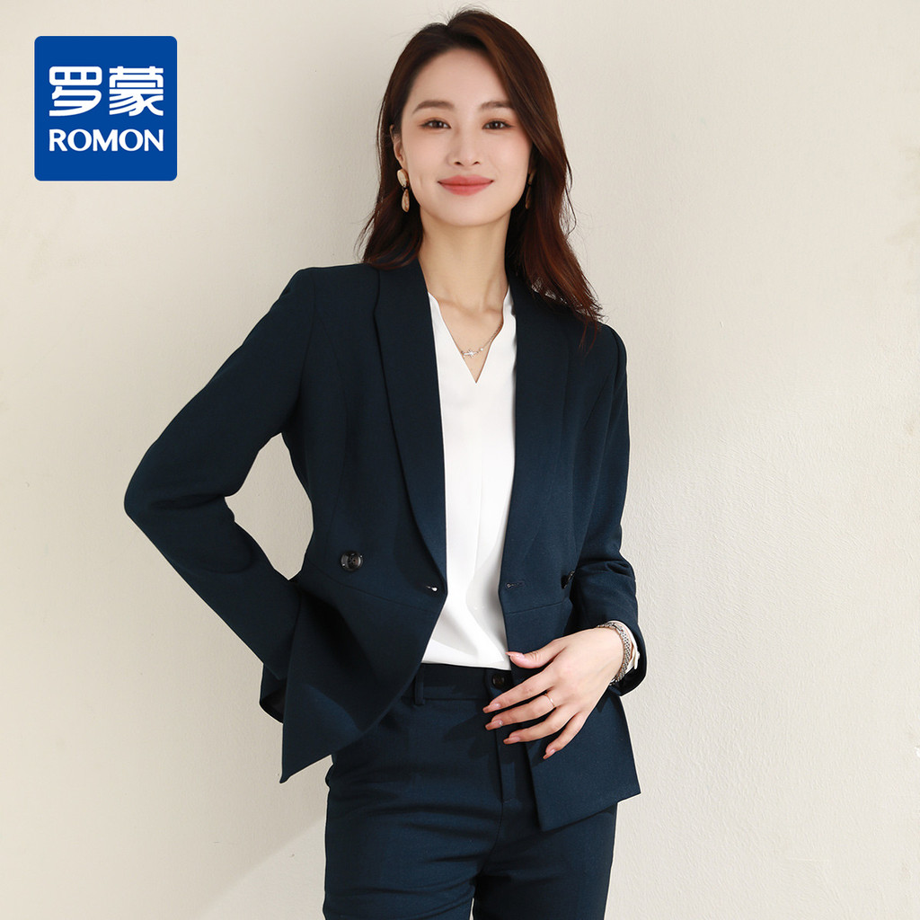 [Confortável respirável] Romon Professional Commuter Terno feminino Business All-Match Design Irregular Terno elegante e
