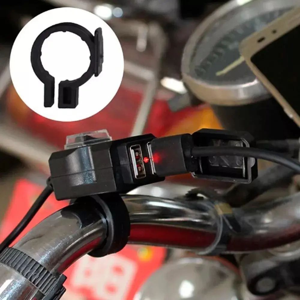 Waterproof Dual-Port 12V USB Motorcycle Phone Charger