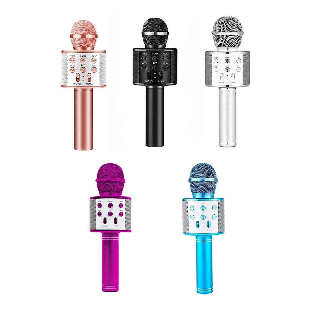 Microfone Karaokê Bluetooth Sem Fio Portátil – Recarregável e Ideal para Festas e Diversão em Família