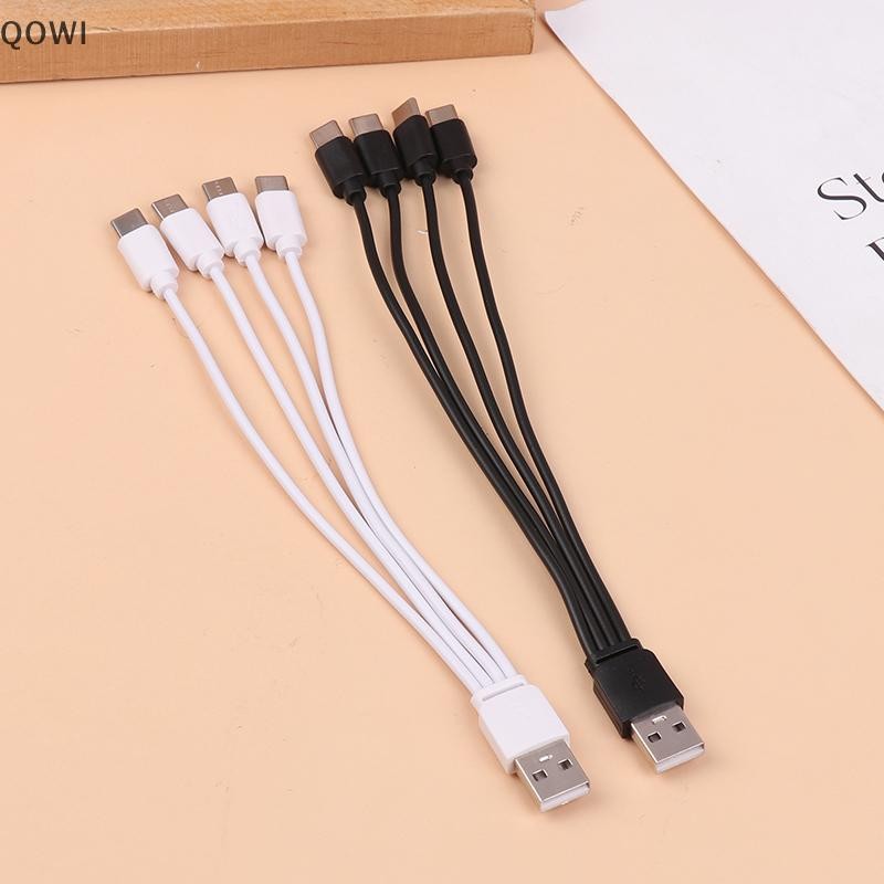 qo 20CM 4 In 1 USB C Charger Cable 4 Ports Charging Splitter Type Connector For Cell Phones Smartphone