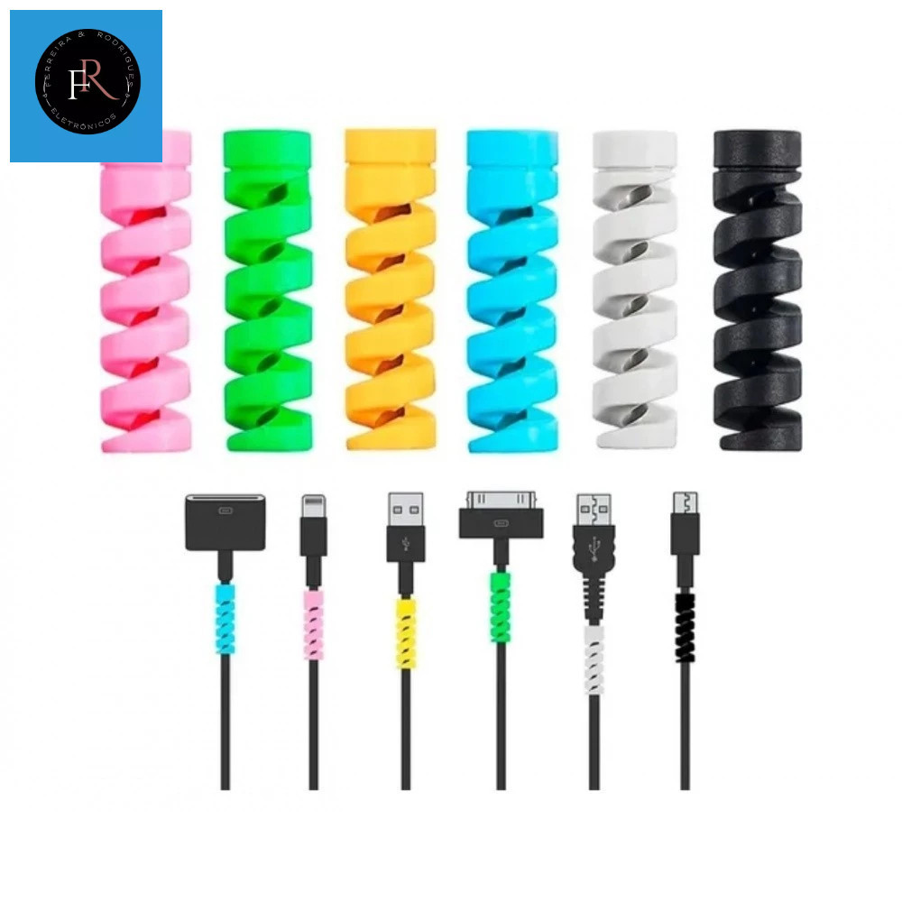 Protetor de Cabos Kit c/ 10 Cartelas C/ 04 Un USB Smartphone, Iphone CP - 01