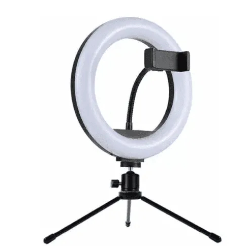Ring Light De Mesa Iluminador De Led Tripé 8 Polegadas com Suporte Celular