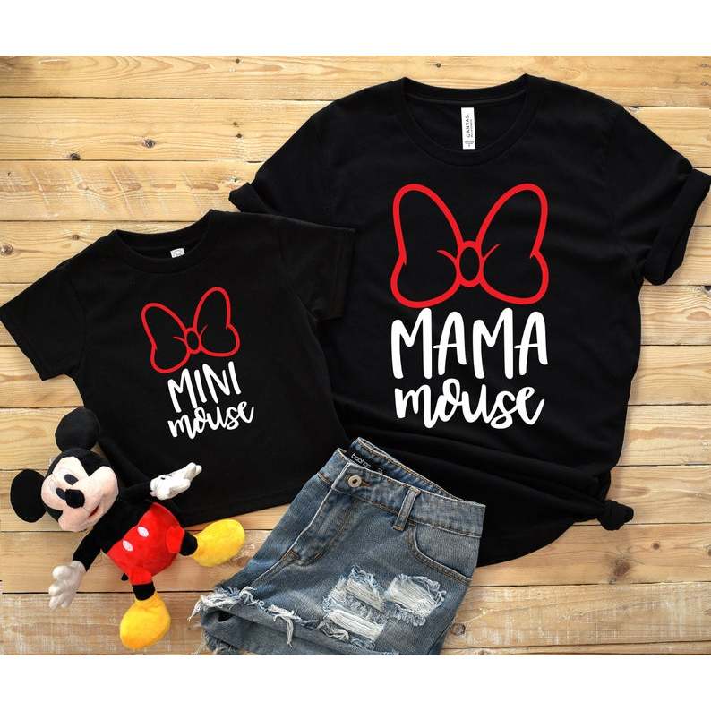 KIT CAMISETA MAE FILHA MAE FILHO MAMA MOUSE MINI MOUSE DIA DAS MAES