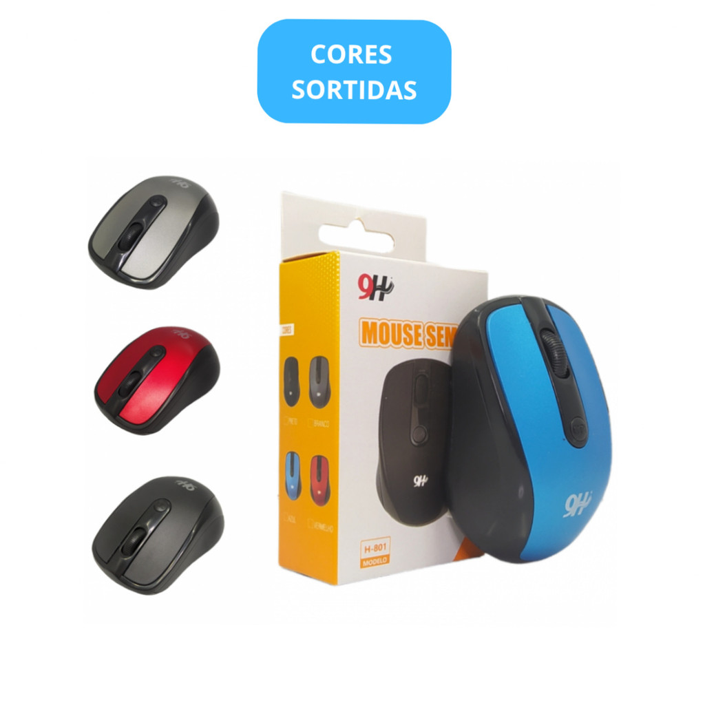 Mouse Sem Fio 9H Recarregável Mini USB Notebook PC - (Cores Sortidas)