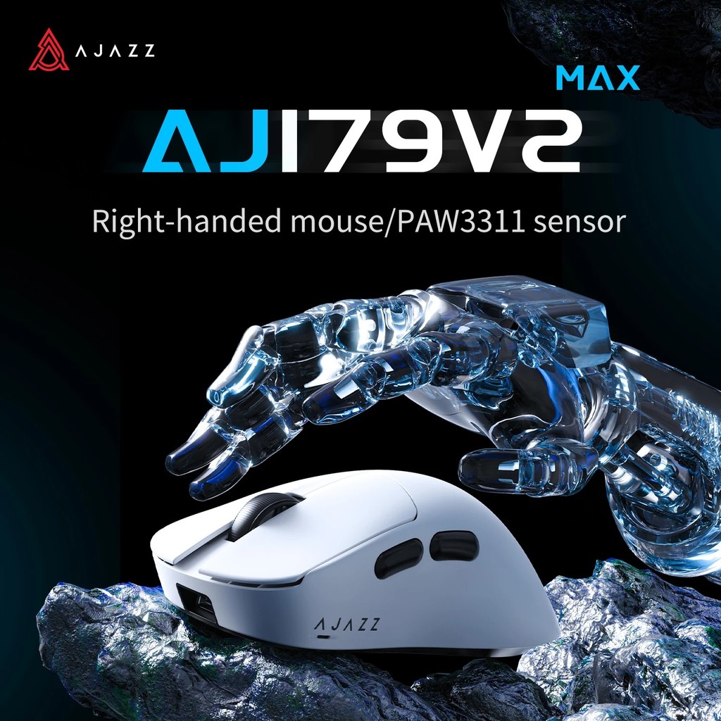 AJAZZ AJ179 v2 MAX Wireless Gaming e-Sport 1K Taxa De Poluagem Design Leve Sensor Ergonômico PAW3311