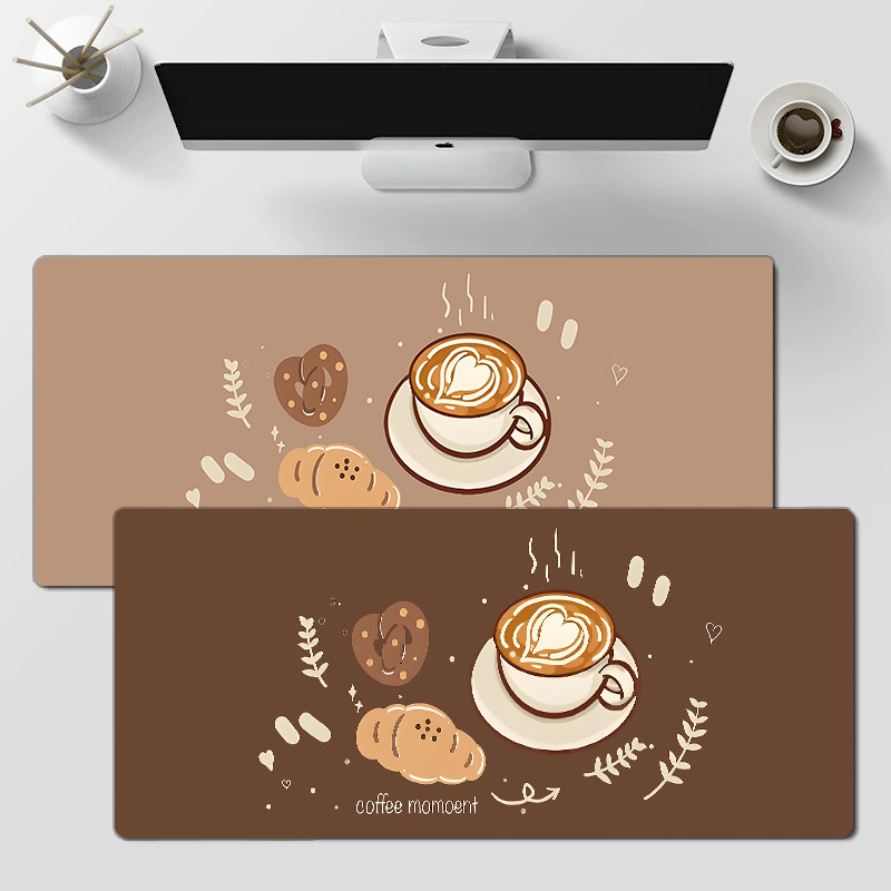 Mousepad Gaming pad Teclado Antiderrapante Longo Hora De Chá Pão E Momento De Café