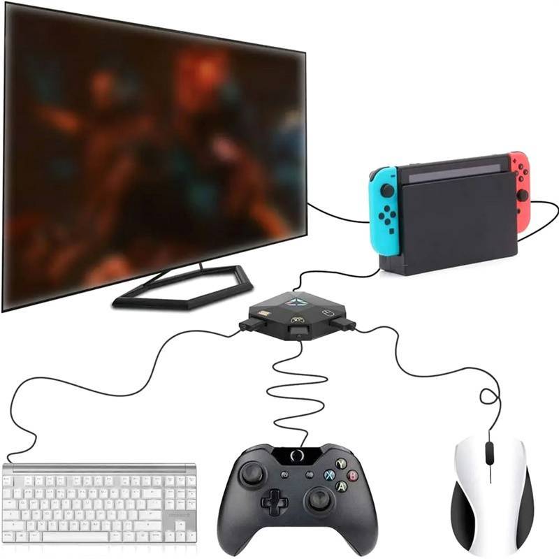 qo Adaptador De Teclado E Mouse Conexão USB Conversor De Para/One/360/Switch br