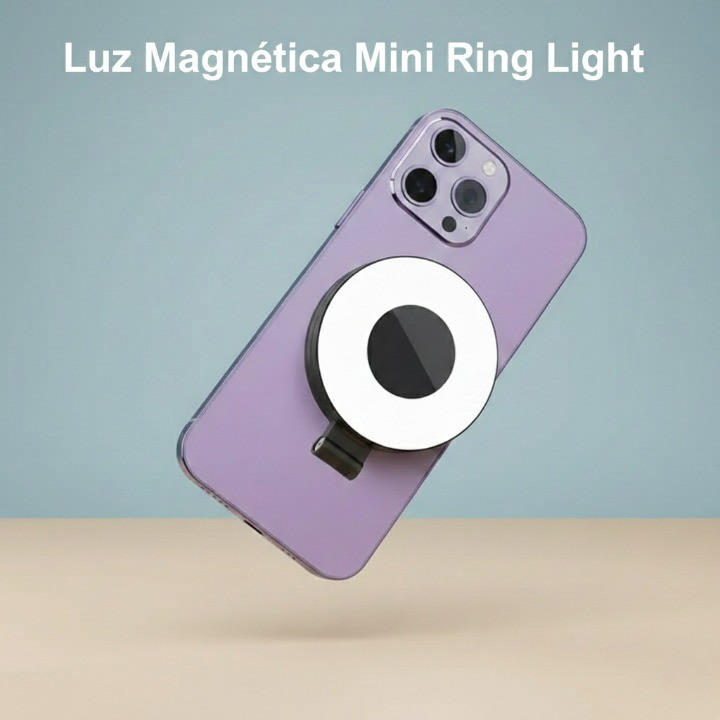 Luz Ring Light Mini LED Magnética Portátil para Fotos e Vídeos
