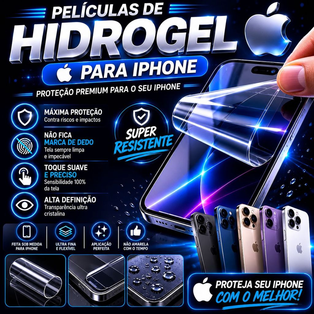 Película de Premium hidrogel HD para todos Iphone 11. 12. 13. 14. 15. 16. 17 pro max