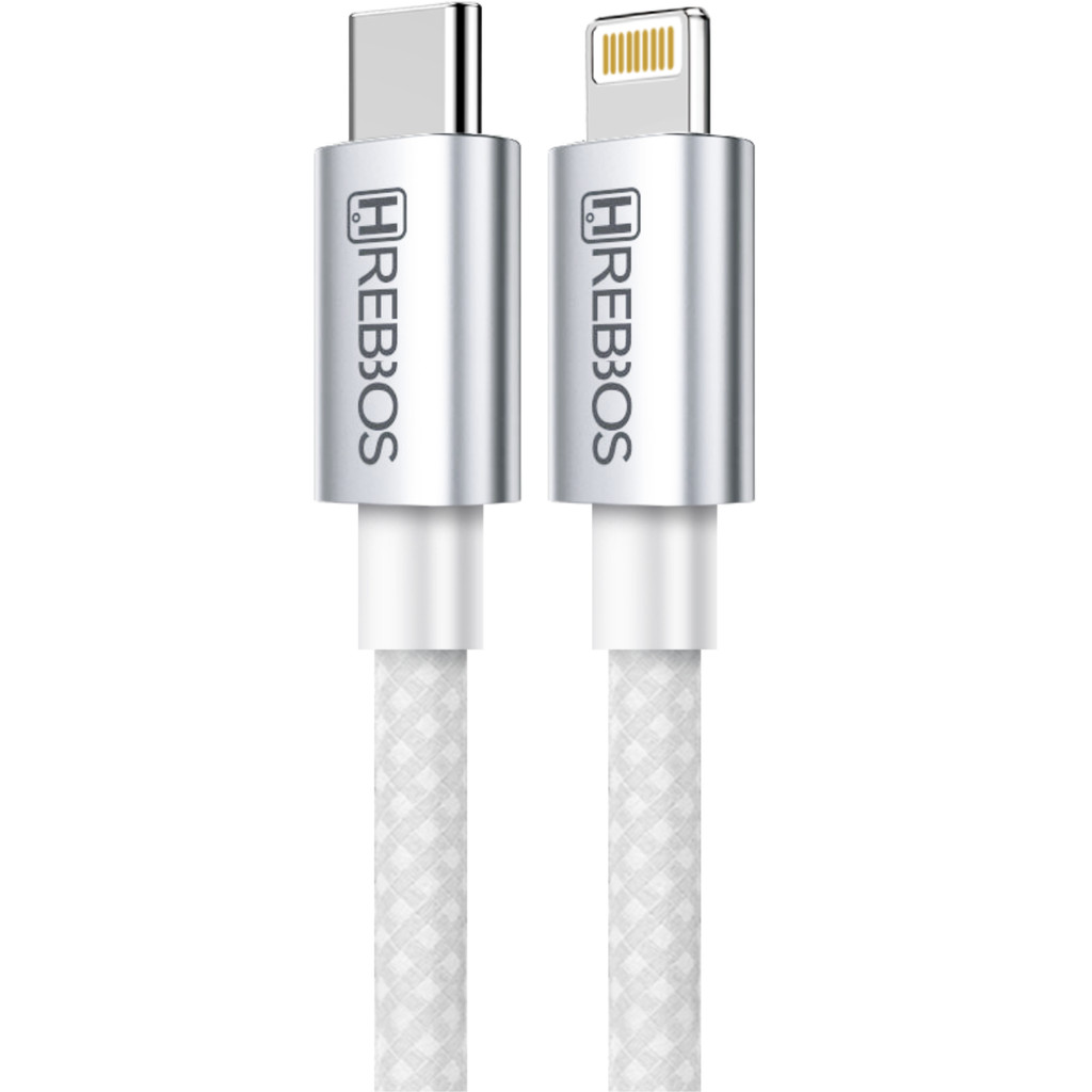 Cabo USB C para Lightning 27W Turbo Premium Midnight 1 Metro Branco Hrebos CB 362I