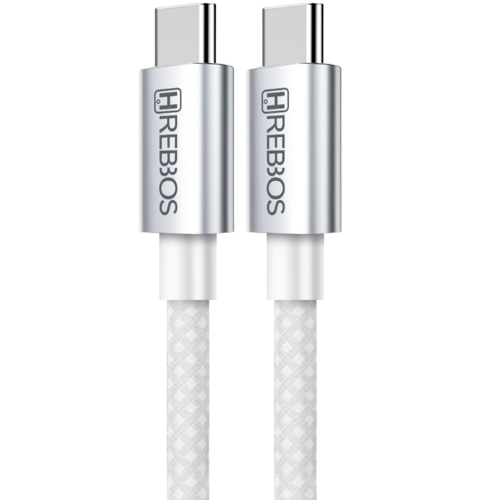 Cabo USB C para USB C 100W Turbo Premium Midnight 1 Metro Hrebos CB 362C - BRANCA