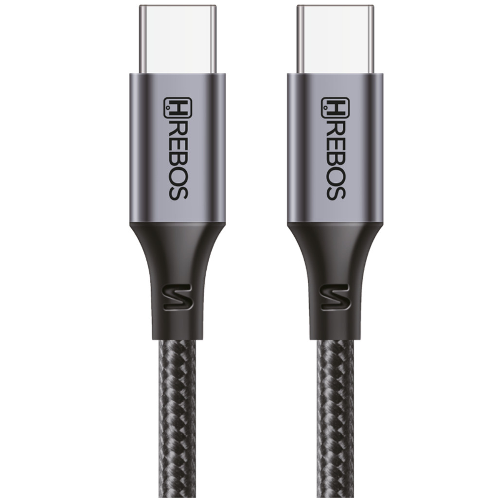 Cabo USB C para USB C 100W Turbo Premium Midnight 1 Metro Hrebos CB 362C - PRETO