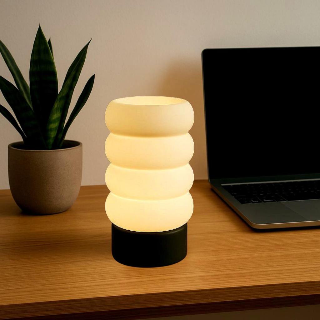 Luminaria Mesa Abajur Led Portátil ONDS Luxo Luz de Cabiceira Abajures Decoracao Diversos Presente Quarto Geometrico