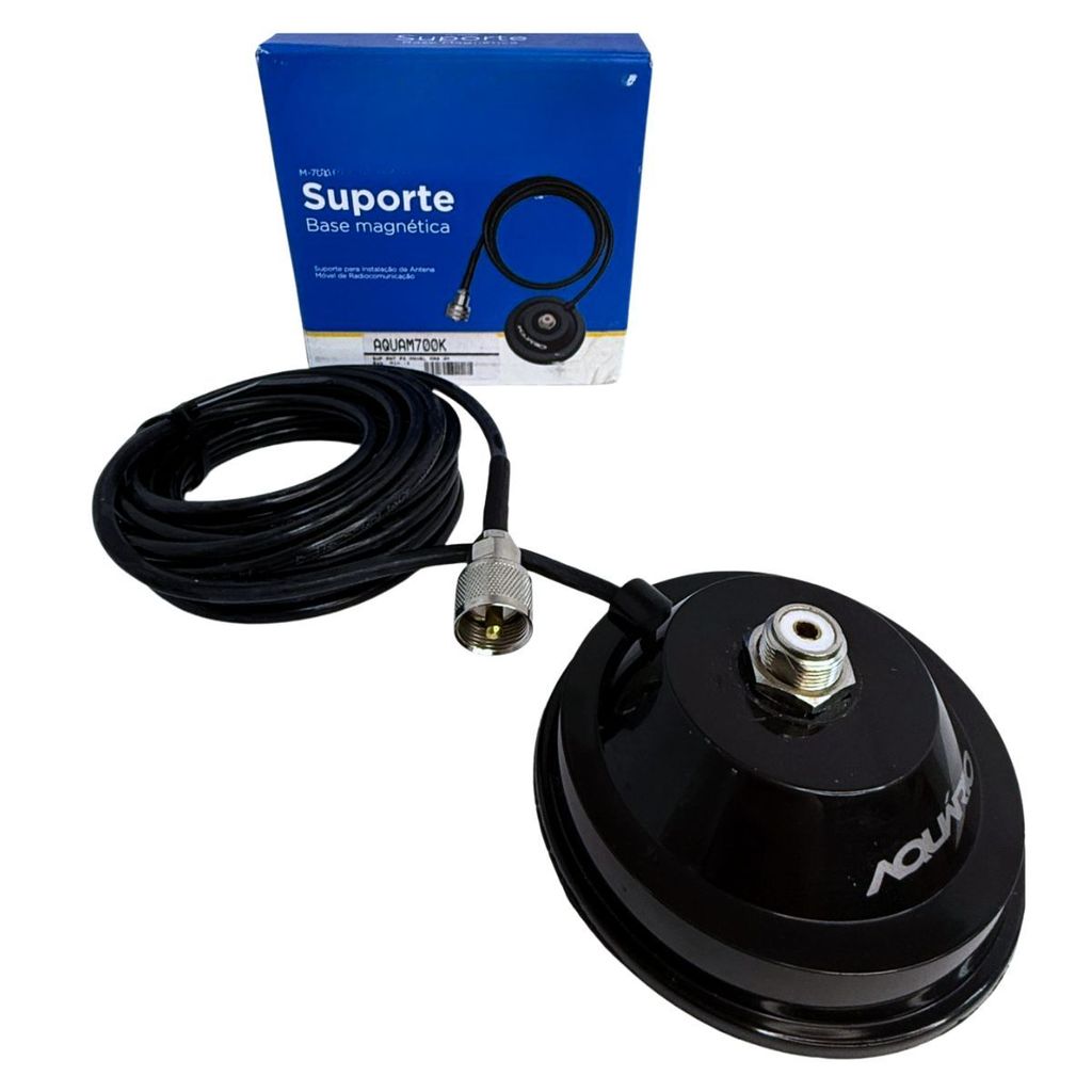 SUPORTE ANTENA PX MAGNÉTICO AQUÁRIO M-700K – CABO 4M PARA VEÍCULOS LEVES E PESADOS ALTA FIXAÇÃO