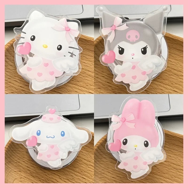 Bonito Sanrio Hello Kitty Kuromi Minha Melodia Para Magsafe Magnético Telefone Aperto Tok Suporte iPhone Dobrável De Car