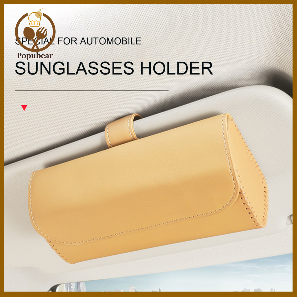 Eyeglasses Storage Case Universal Car Sunglasses Holder with Hidden Magnetic Closure Easy Installation Sun Visor Organiz