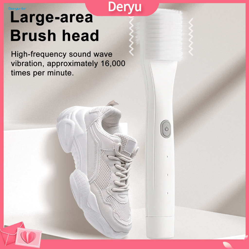 Battery Operated Shoe Cleaner Powerful Cordless Electric Brush – Multifunctional Rechargeable for Uppers Soles Laces S
