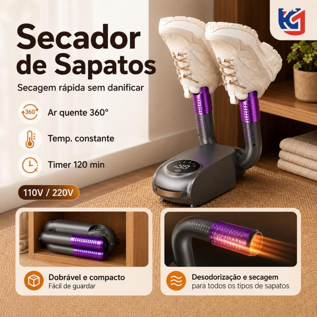 Portable Electric Shoe Dryer with 4 Modes Timer Electric Air Dryer for Clothes and Shoes