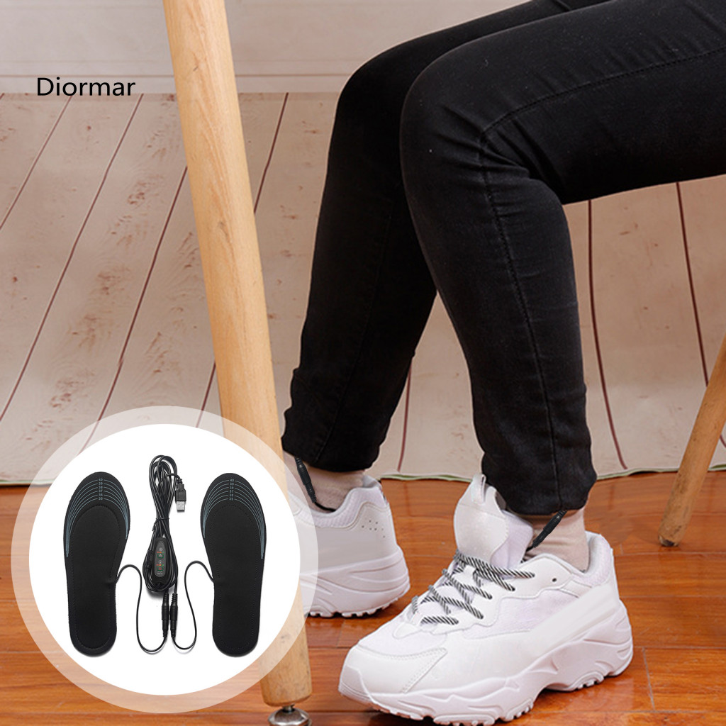 Washable Insoles 1 Pair Usb Electric Adjustable Temperature Foot Warmers and Reusable Heating Pads for Men Women Perfect