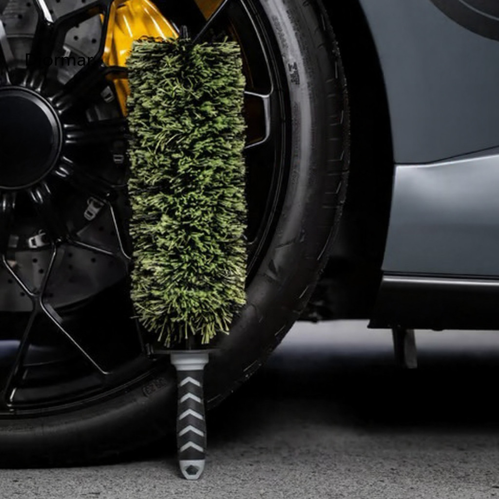 Ergonomic Car Wash Brush Wheel Barrel Rim Cleaner Tool with Soft Bristles Non-slip Handle for Spokes Brake Calipers –
