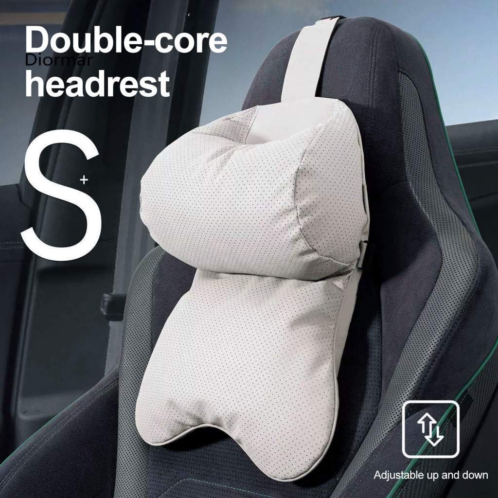 Non-slip Car Neck Cushion Support Pillow for Ergonomic with Adjustable Elastic Strap – Breathable Cervical Headrest fo