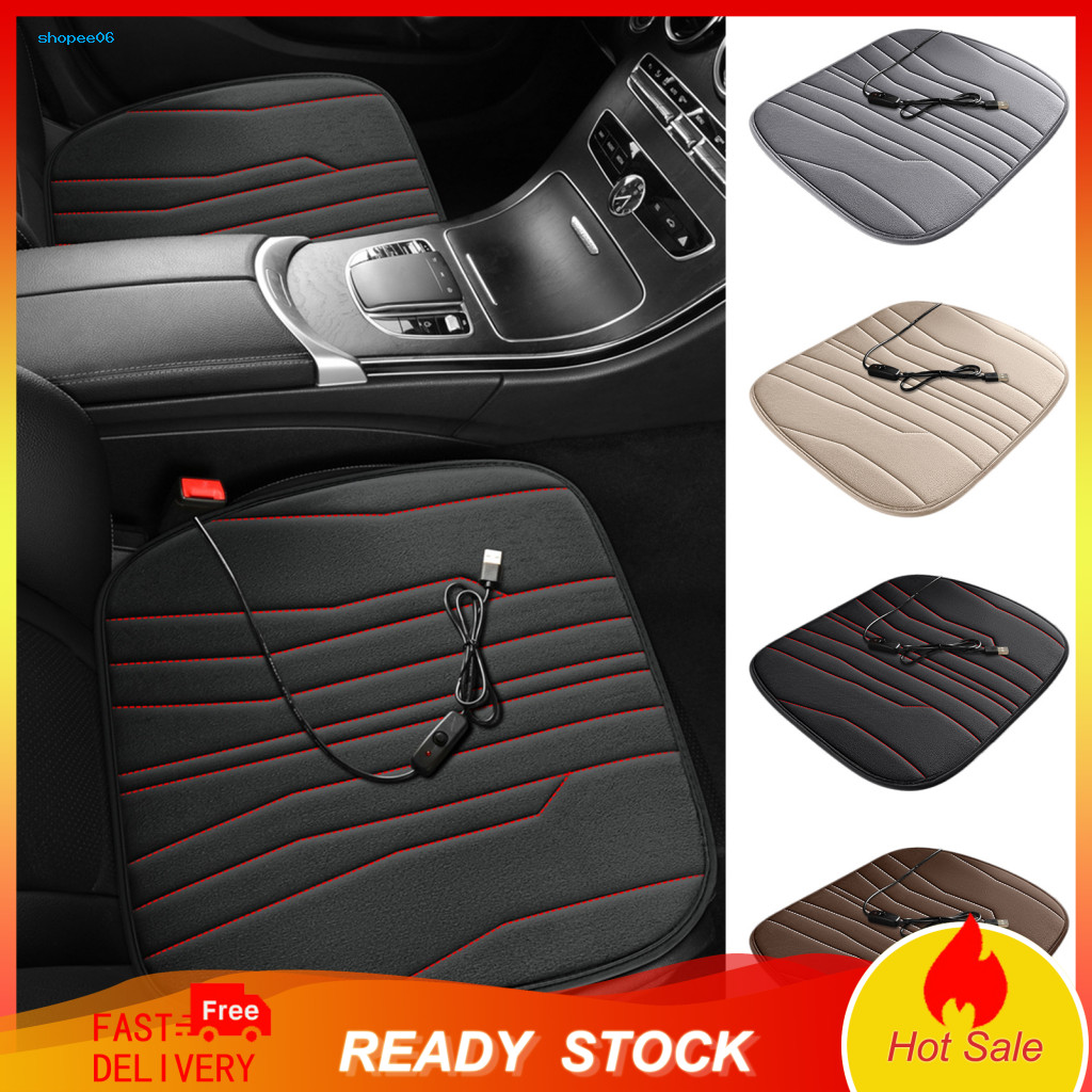 Ergonomic Car Seat Cushion Long-lasting Comfort 12v 17.7x17.7 Thick Memory Foam Pad Anti-slip Bottom Warm Warmer for Off