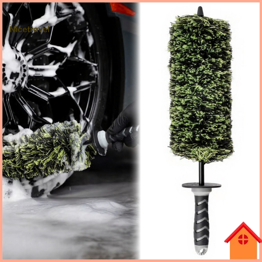 Wheel Brush Ergonomic Car Wash Barrel Rim Cleaner Tool with Soft Bristles Non-slip Handle for Spokes Brake Calipers –