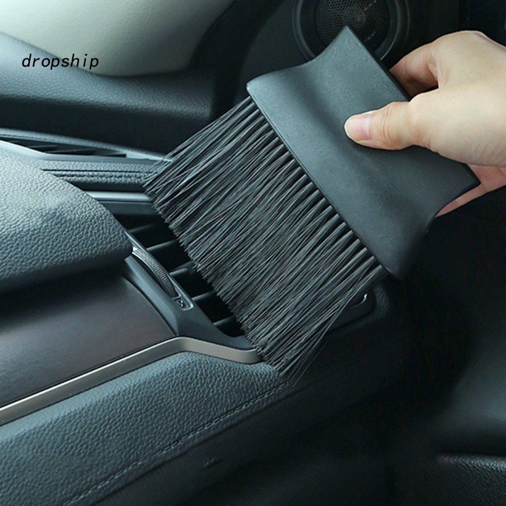 Long Short Bristle Car Brush Dust Removal with Soft Bristles for Auto Air Conditioning Vents Ergonomic Handle – Easy f
