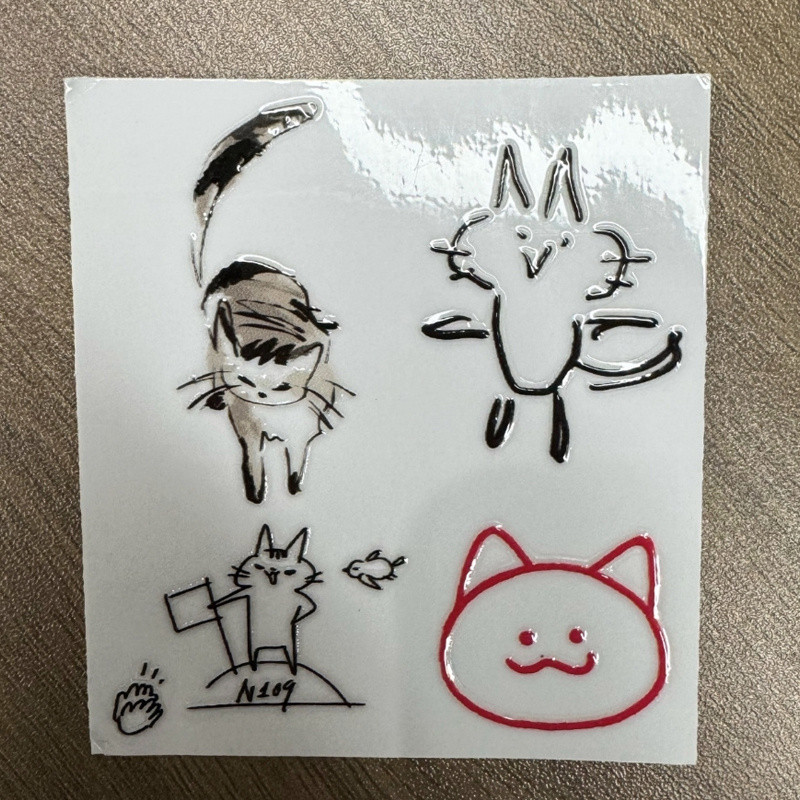 2Zhang/Bag Love and Deep Space Sylus Cat theme3D Waterproof Sticker，Used for tablet decoration