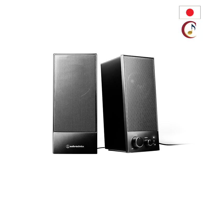 Audio-Technica AT-SP95/AT-SP105 USB-Powered Active Desktop Speakers for PC, Tablet & Turntable, Compact Space-Saving Des