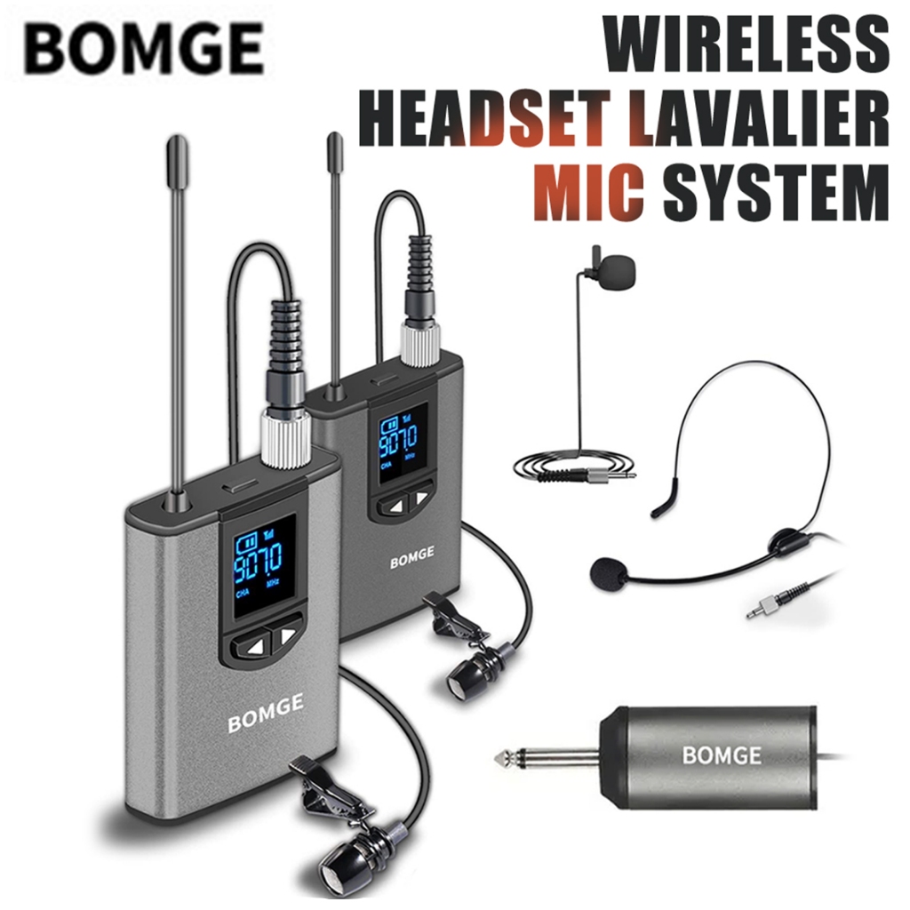 The BOMGE dual wireless lavalier microphone system is suitable for scenarios such as iPhone use, meetings
