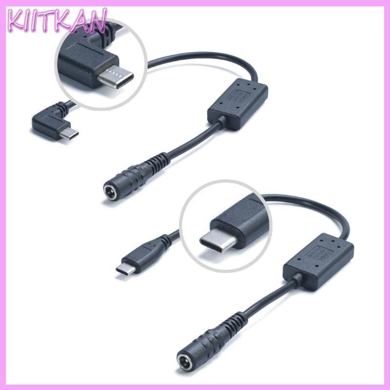 KIITK Professional DC5 5mm X 2 1mm Para USB Tipo C Linha Adaptadora Carregamento 30cm Comprimento